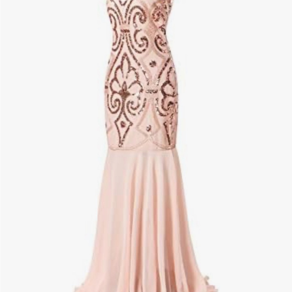 Embellished Pink Strapless Prom Dress